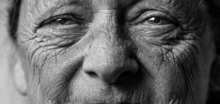 Closeup of older women's face
